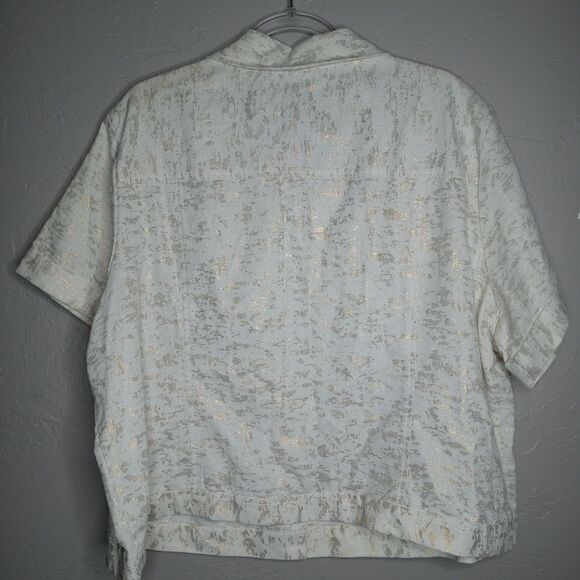 Ashley Stewart Gold and White Crop Jacket - Picture 5 of 5